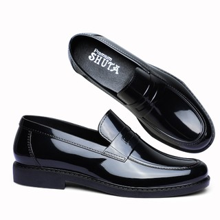 Shuta 679 Premium Quality Fashion Glossy Rubber Black School Shoes Mens Work office business for boy