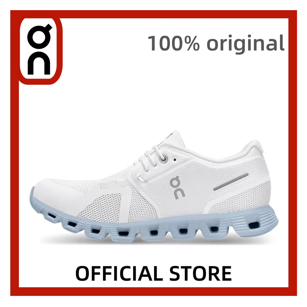 【ต้นฉบับ】On Running Cloud 5 รองเท้าผ้าใบส้นสูงสีขาวสีเทาสีน้ําเงินสําหรับผู้หญิง 59.98886