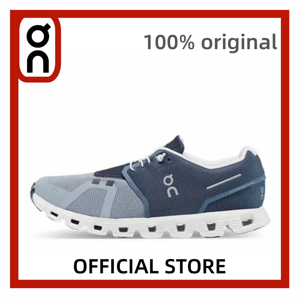 【ต้นฉบับ】On Running Cloud 5 รองเท้าฝึกอบรมตาข่ายสีน้ําเงินสีขาวสําหรับผู้ชาย 68.98807