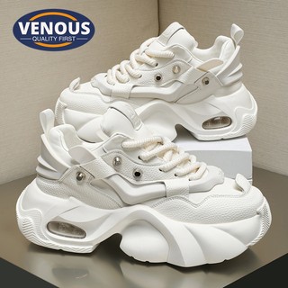 【Venous】White Chunky Shoes for Men Original Casual Sneakers for Men Rubber Sports Men's Shoes