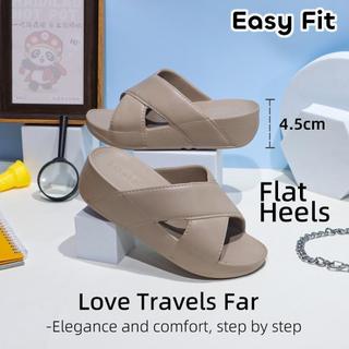 Women’s Wedge Heel Slippers Relaxed Style Add 4.5cm Slide Filp Flops Multiple Colors