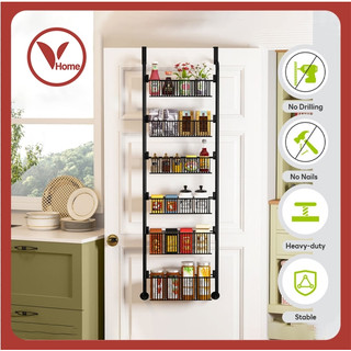 Vhome Wall Mounted Hanging Kitchen Spice Rack Organizer Behind Door Hanging Storage Closeto