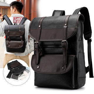 NEW Large Capacity PU Backpack Business Computer Bag Zipper backpack leather backpack for Men