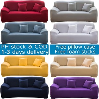 【PH STOCK & COD】Universal 1/2/3 Seater Elastic Armless L Shape  Stretchable Sofa Cover Set