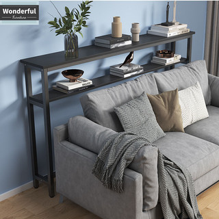 Black Console Table Side Table Balcony Table Super Narrow Double Desk Sofa Side Table 100/120