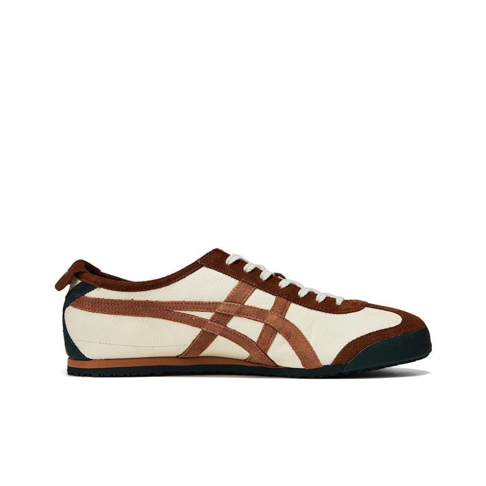 【100% Authentic】Tiger MEXICO 66 Brown Low-top Unisex Sneakers Running Shoes
