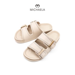 MICHAELA Chic Flat Sandals Soft Comfy Waterproof Slip-On Chunky Slide for Beach Casual SH6522197 CL