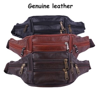 Genuine Leather Waist Bag for Men & Women Multifunctional Fanny Pack Crossbody Bag For Travel Hiking