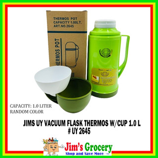 JIMS VACCUM FLASK THERMOS W/CUP RAMDON COLOR 2645 SOLD BY (1PC)