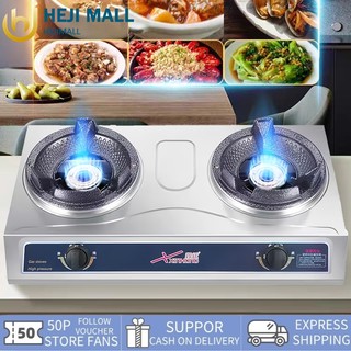 Commercial stainless steel gas stove  multifunction high pressure 2-burner gas stove for kitchen