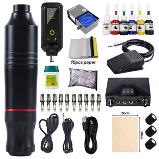 Tattoo Machine Full Set DC Power Supply Battery with Rotary Motor Wireless Tattoo Complete Kits