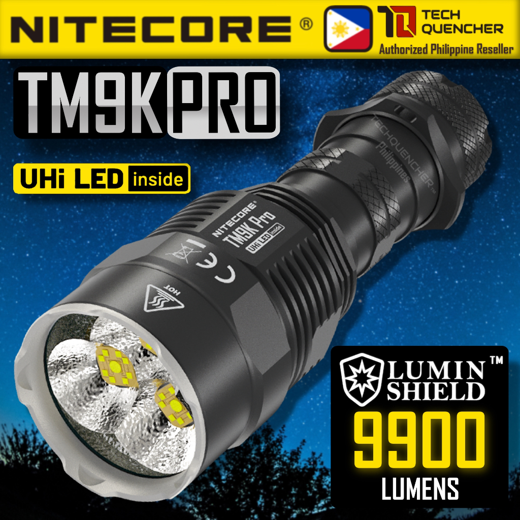 ไฟฉาย Nitecore TM9K Pro - แบตเตอรี่ 9900 Lumens - 5000mAh - USB-C - IP68 - Tac Ring -สี LED 27