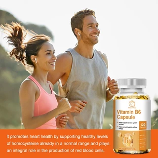 BBEEAAUU Vitamin B-6 capsules 1000 Mg สำหรับสุขภาพหัวใจและหลอดเลือดและระบบประสาท