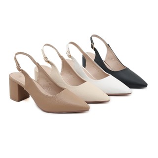【TRENDIANO】4color Korean Women Pointed Toe Office Work Block Heels Shoes