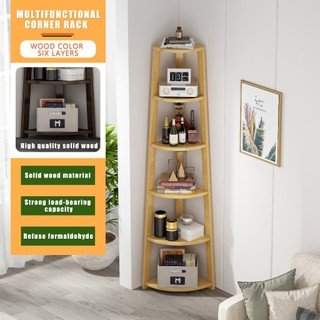 4/5/6 layer Solid Wood Corner rack Corner Shelf Flower Stand Bookshelf Storage Rack Organizer 187CM