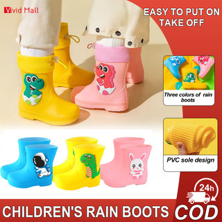 Vivid Kids' Waterproof  Rain Boots Non-Slip Rubber Shoes Cartoon Rainy Shoe For Boy&Girl 2-8 Years