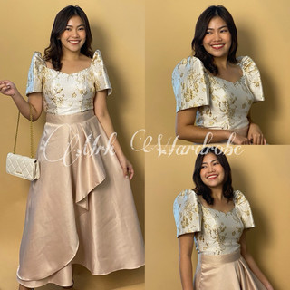 Brocade Filipiniana Top with Skirt