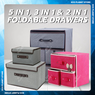 Ecoplanet COD#NEW 5in1 3in1 2in1 Mini Foldable Drawer Cabinet Storage Box Color foldable storage box