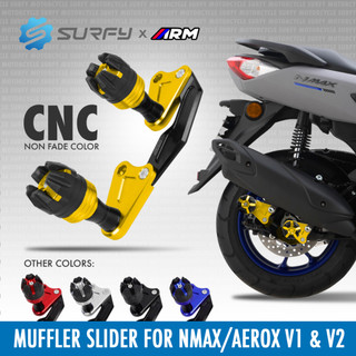 ARM Muffler Slider with Axel Cap For Nmax Aerox V1 V2 Heavy Duty Aluminum Alloy