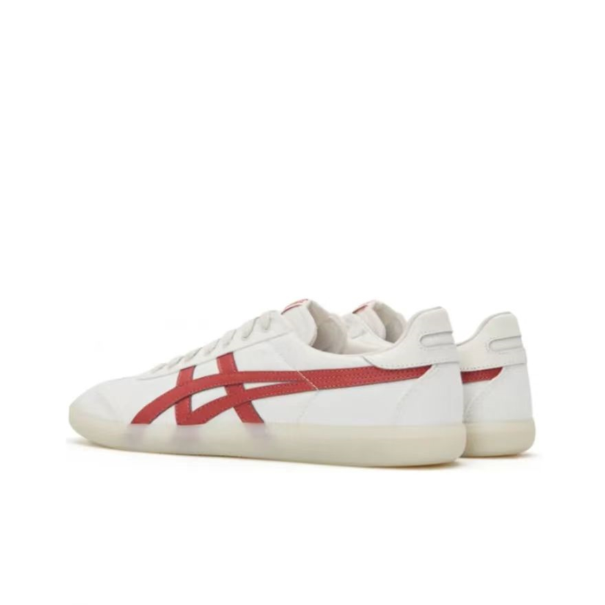 【100% Authentic】Tiger TOKUTEN White Red 1183A862-104 Low Top Unisex Sneakers