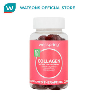 WELLSPRING Collagen Vitamin C Biotin Gummies 500mg x 60 Gummies