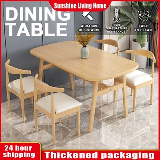 Nordic Solid Wood Table Dining Table 120CM Office Table Strengthened Load-Bearing Dining Table
