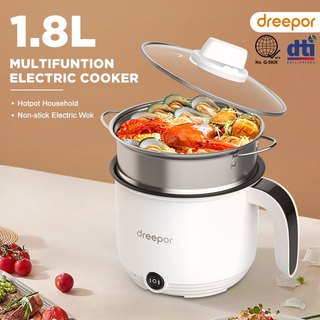 Dreepor Mini Rice Cooker With Steamer Small Non Stick Hot Pot Multil Electric Cooker 1.8L/2L/3L/3.5L