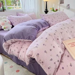 Janie Home Full Garterize Double Queen King Super 4in1 Bedsheet High Quality Bedding Set Duvet Cover