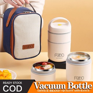 Stainless Steel Vacuum Thermal Lunch Box Insulated Lunch Bag Food Warmer Soup Cup Thermos Containers