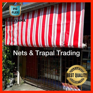 Roll Up Awning Stripes Lona Canopy Style Trapal Waterproof Tolda Role may suksukan ng tubo