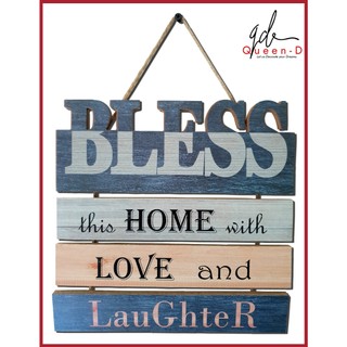 Bless Love Inspirational Wood Wall Hanging Decor 33x25.5 | Wall decor for Door | Wall Accent