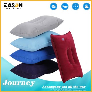 PVC Inflatable Pillow Neck Pillow Outdoor Travel Camping Pillow Ultralight Flocking Office Pillow