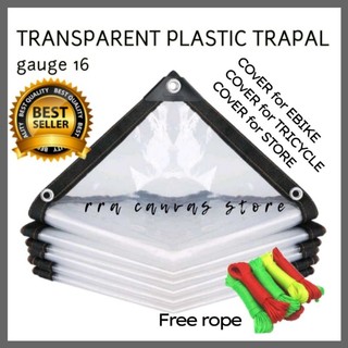 (4ft x 1 meter) GAUGE16 TRANSPARENT PLASTIC TRAPAL LONA TOLDA TARPAULINE