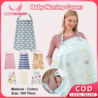 ANGEL MOMMY Nursing Cover Cotton Breastfeeding Cover with Adjustable Hoop for Mother Nursing Apron