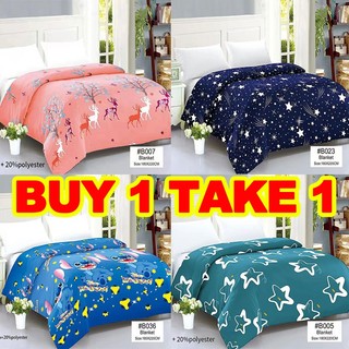 COD Buy 1 Take 1 Wholesale Bedsheet Double King Size 180cm*220cm Home Decor Soft Makapal Blanket