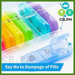 Pill Box 7 days Organizer 21 grids 3 Times One Day Portable Travel with Large Compartment