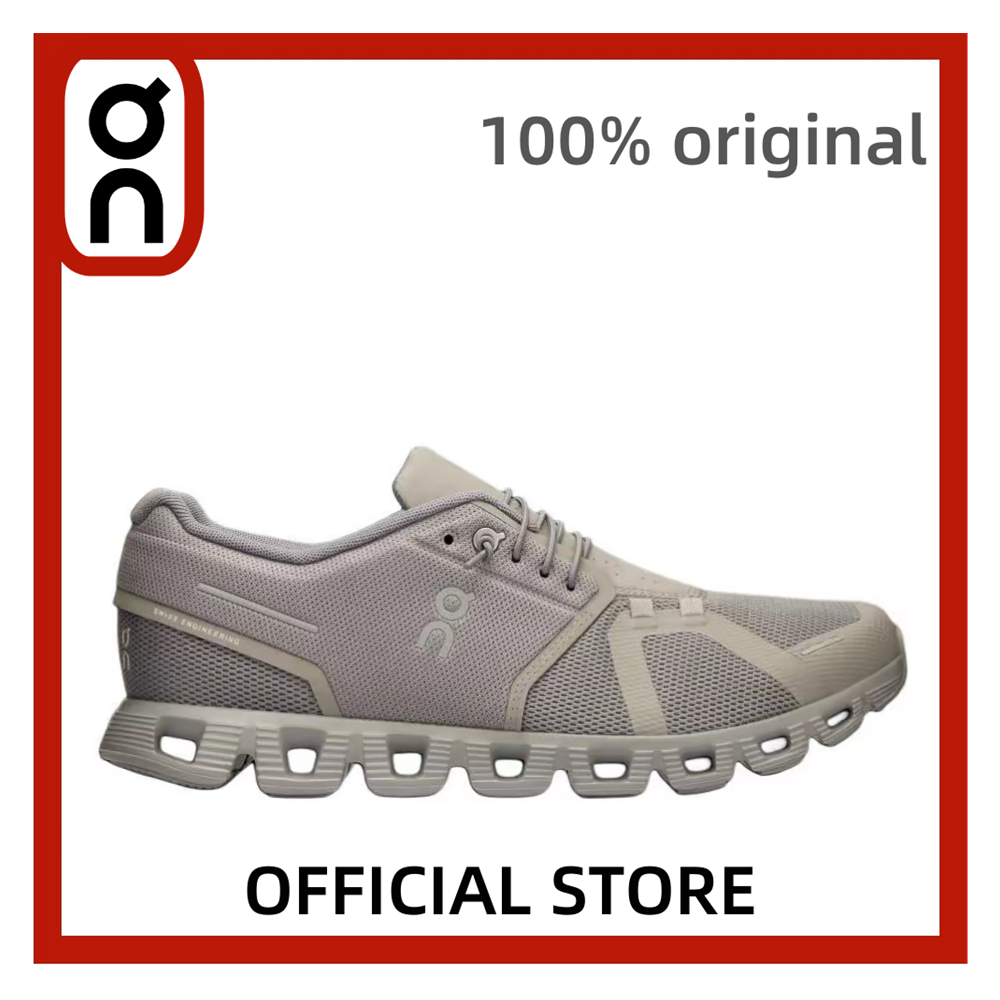 【ต้นฉบับ】On Running Cloud 5 รองเท้าวิ่งสีเทาเบจสำหรับผู้ชายและผู้หญิง 59.98025