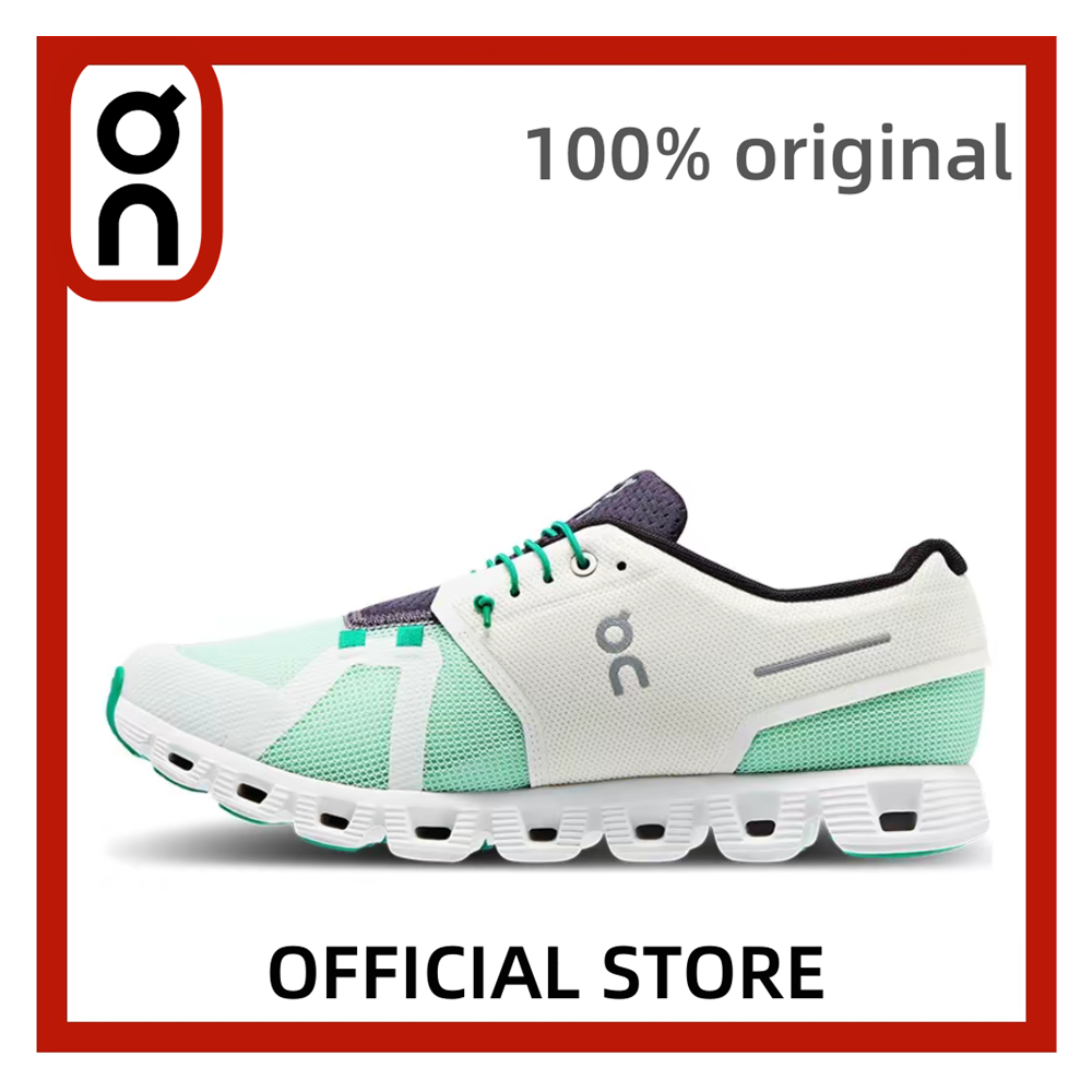 【ต้นฉบับ】On Running Cloud 5 Push รองเท้าผ้าใบ Low Top สีเขียวสีขาวสําหรับผู้ชาย 69.98354