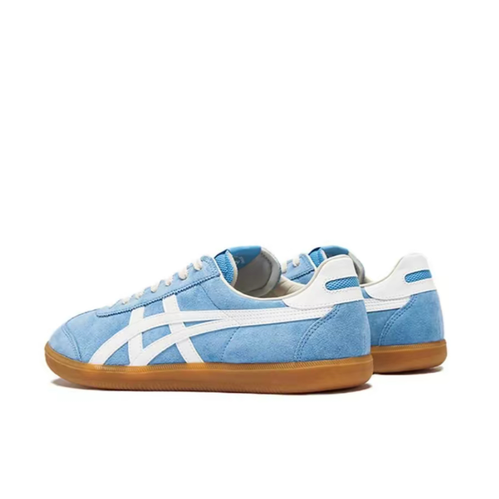 【Official Store】Tiger Tokuten White Blue Brown Calf Skin Sneakers Unisex 1183A907-400