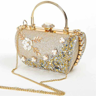 High-end Ladies Flower Dinner Banquet Ladies Handbag Diamond Floral Decorations Evening Bag