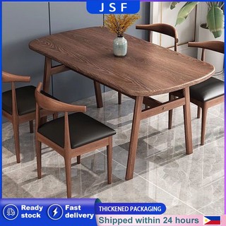 JSF 120CM Dining Table Solid Wood Table Home Stable Dining Table Restaurant Table And Chair Set