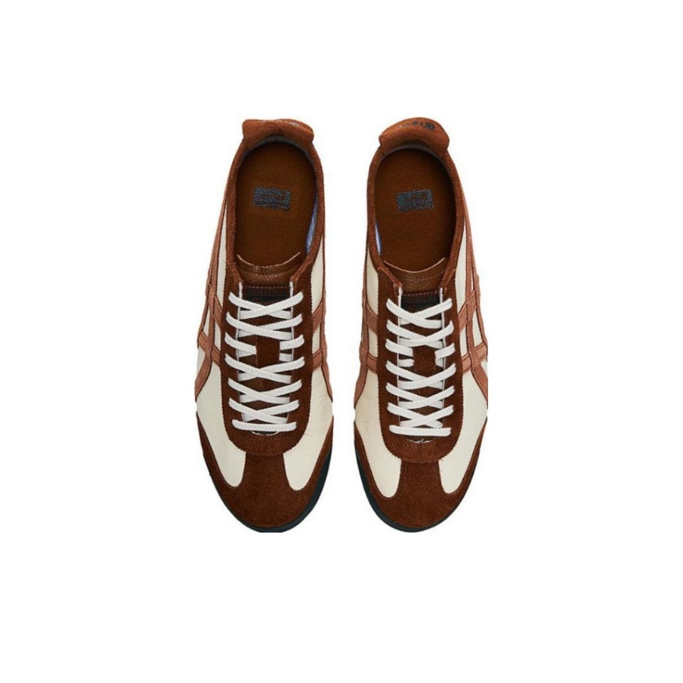 【100% Authentic】Tiger MEXICO 66 Brown Low-top Unisex Sneakers Running Shoes
