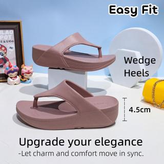 Women’s Wedge Heel Slippers Relaxed Style Add 4.5cm Slide Filp Flops Multiple Colors