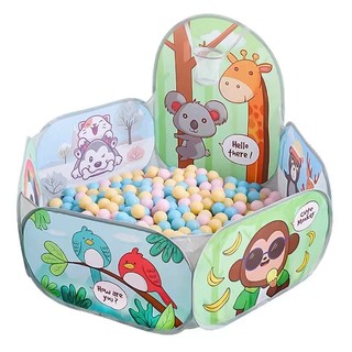 BabToyValley Safari Design Play PoolFoldable Play Yard Baby Playpens  play tent (not included ball）