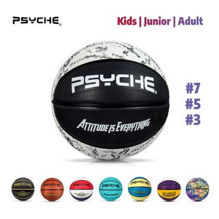 PSYCHE Original Basketball Ball Size 3 Size 5 Size 7 Kids Youth (With Free Pin、 Net、Pump)
