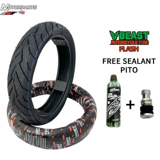 BEAST Flash/Warrior Tubeless Original Tire 13''14''17inch Motorcycle Anti-slip Free Sealant and Pito