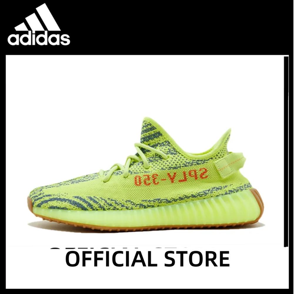【Authentic】Adidas Originals Yeezy Boost 350 V2 Running Shoes Unisex Fluorescent Green B37572