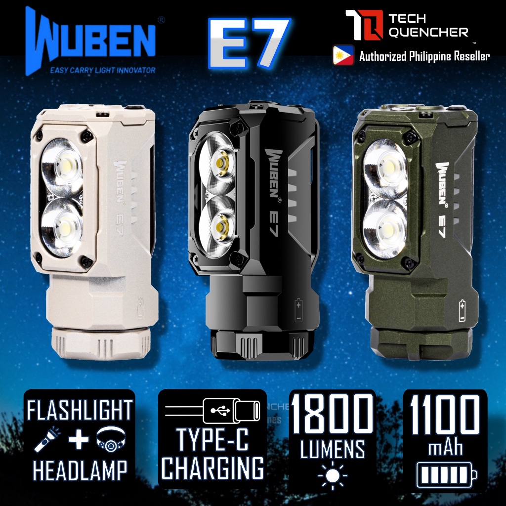 Wuben E7 ไฟฉาย LED ความสว่าง 1800 Lumens มีฐานแม่เหล็ก เซ็นเซอร์ท่าทาง และทนน้ำฝุ่น IP68