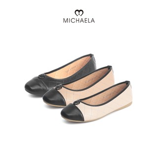 MICHAELA Checkered Quilted Flat Shoes Two-Tone Sophisticated Comfortable for Dates Work SH5527006 LX