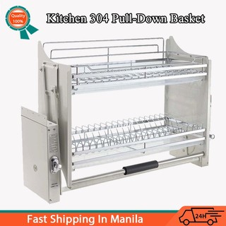 Pull Down Dish Rack Kitchen Pull Out Rack Kitchen Cabinet 304 Stainless Steel Pull Down Basket